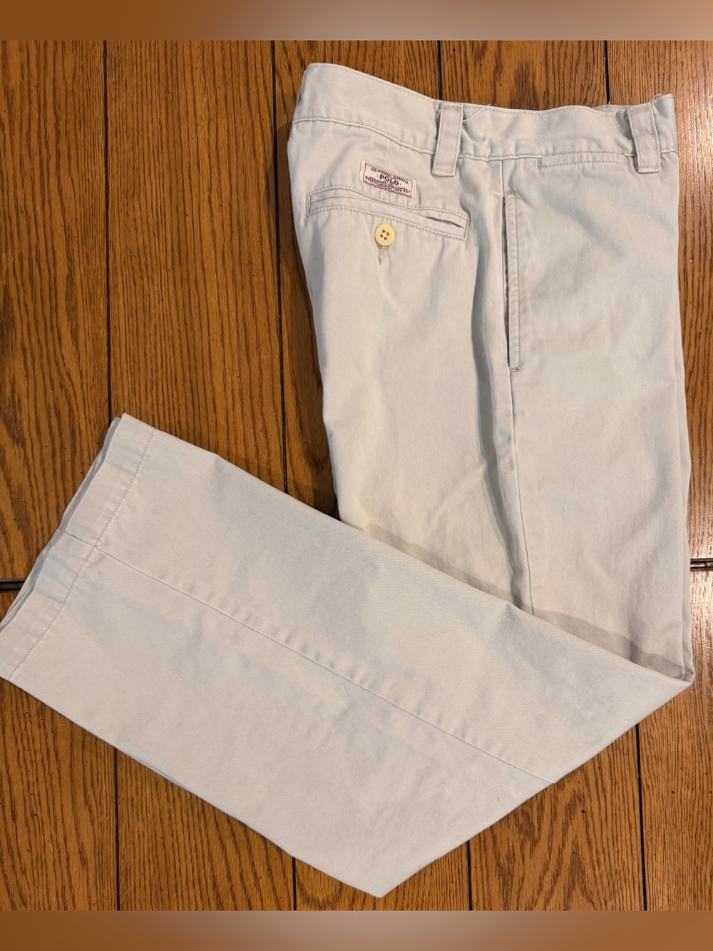 POLO Ralph Lauren Kids Unisex off white straight leg pants, size 14